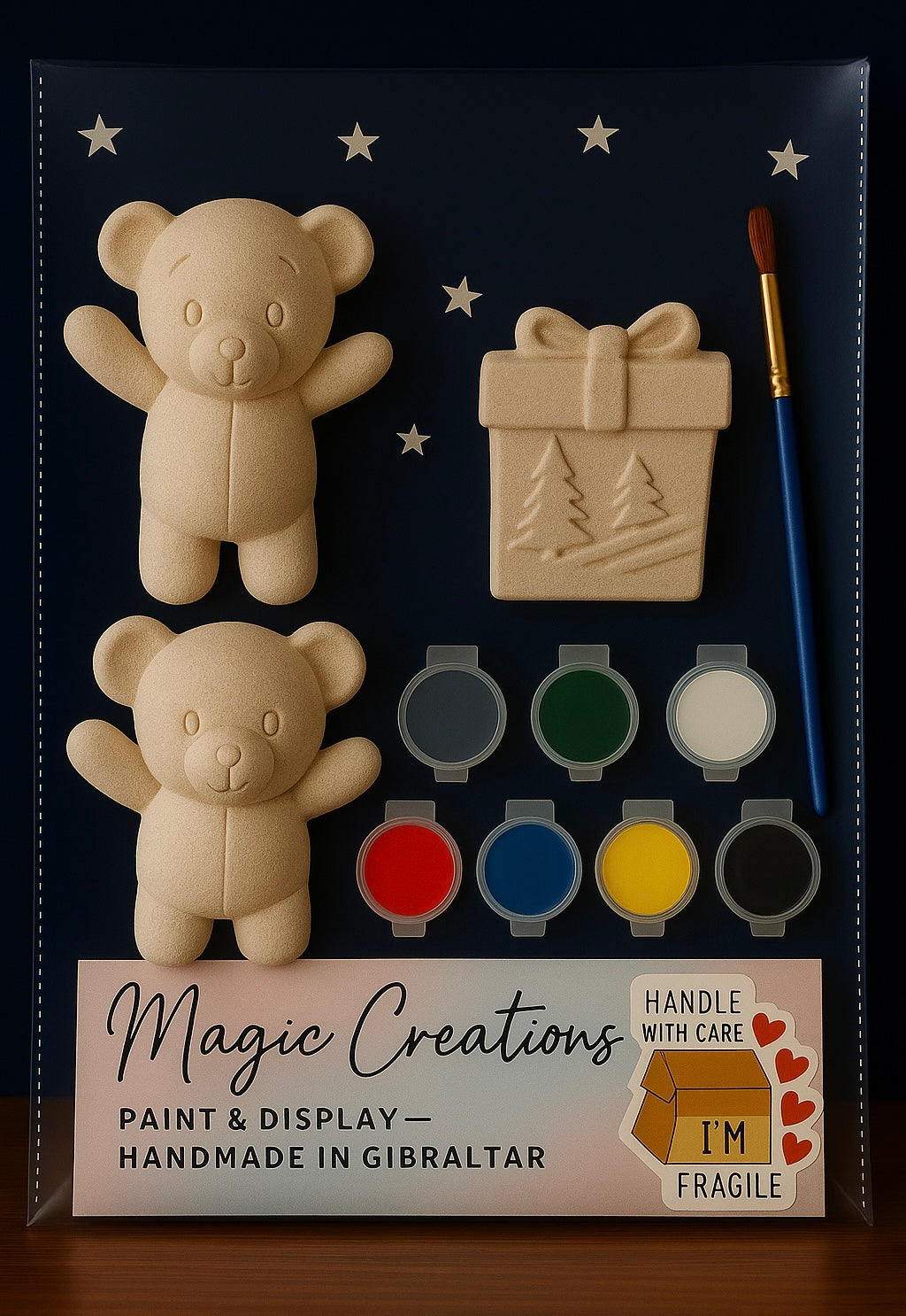 Teddy Bears & Present - Magic Creations - Paint & Display Mold Kit